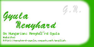 gyula menyhard business card